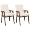 vidaXL Eetkamerstoelen met kussens 2 stuks bruin massief hout rubber
