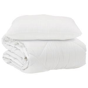 vidaXL Dekbed met kussen 2 pcs Wit Microvezel