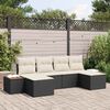 vidaXL Tuin Sofa Set met kussen 6 pcs Zwart poly rattan