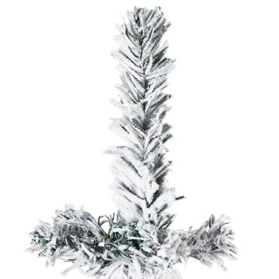 vidaXL Kunstkerstboom half met sneeuw smal 210 cm