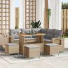 vidaXL Tuin Sofa Set met kussen 9 pcs Beige poly rattan