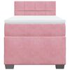 vidaXL Boxspring met matras fluweel roze 80x200 cm