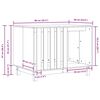 vidaXL Hondenhuis Wasbruin 90 x 60 x 67 cm Massief grenenhout