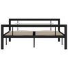 vidaXL Bedframe metaal zwart en wit 120x200 cm