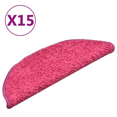 vidaXL Trapmatten 15 st 56x17x3 cm roze