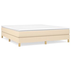 vidaXL Boxspring bed stof cr&egrave;mekleurig 180x200 cm