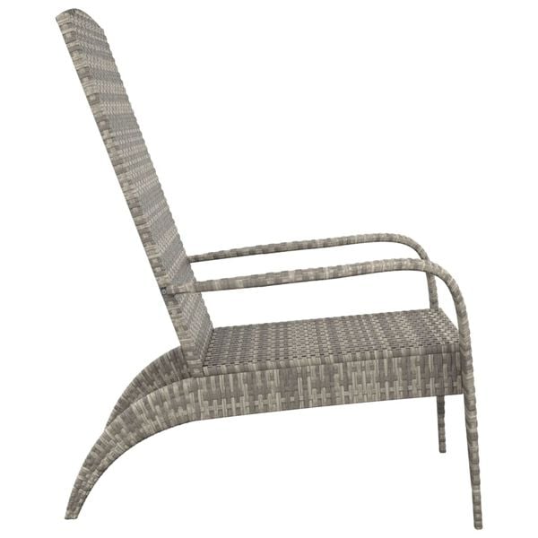 vidaXL Tuinstoel Adirondack Grijs Poly Rattan
