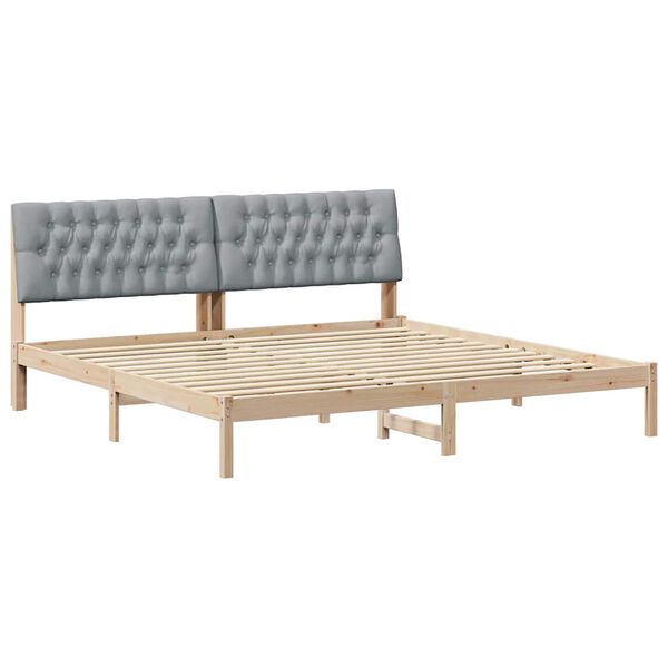 vidaXL Bedframe met Gevoerd Hoofdgedeelte Bruin 200 x 200 cm