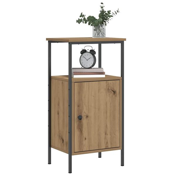 vidaXL Nachtkastjes 2 st 41x31x80cm bewerkt hout artisanaal eikenkleur