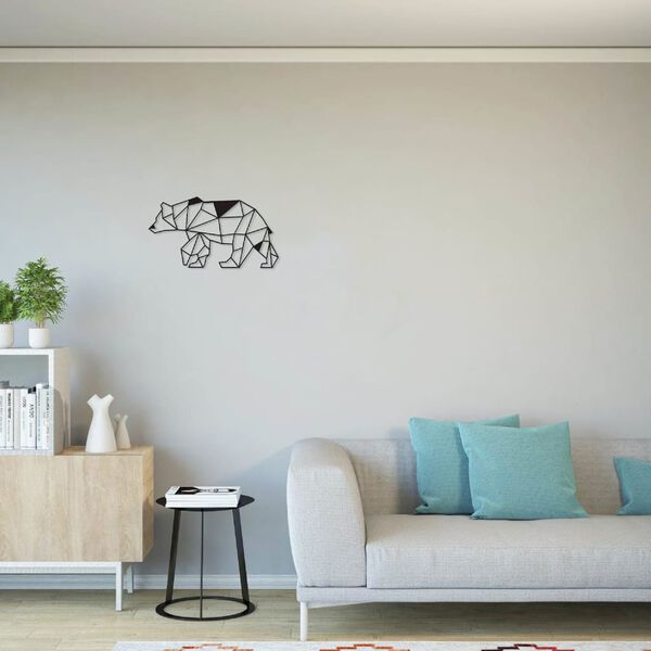 Homemania Wanddecoratie beer 55x30 cm staal zwart