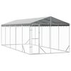 vidaXL Hondenkennel met dak 3x7,5x2,5 m gegalvaniseerd staal zilver