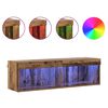 vidaXL Tv-meubelset met LED Oud Hout 100 x 30 x 30 cm Bewerkt hout
