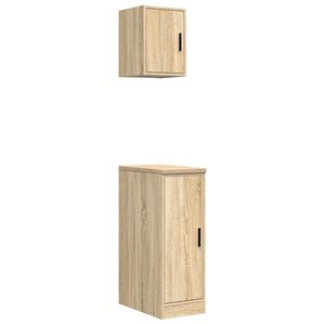 vidaXL Garagekasten 2 st Spaanplaat Sonoma eikenkleurig