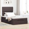 vidaXL Ottoman bed met matras en LED's 120x190 cm stof donkerbruin
