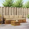 vidaXL Sofa-Sets 5 pcs Natuurlijk en Beige Massief Acaciahout