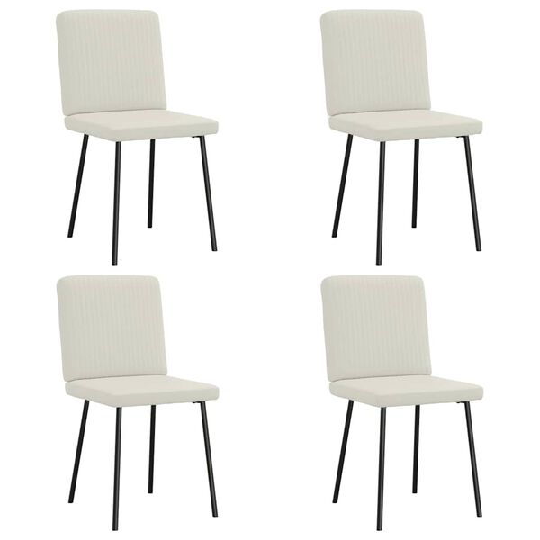 vidaXL Eetkamerstoelen 4 st fluweel crèmekleurig
