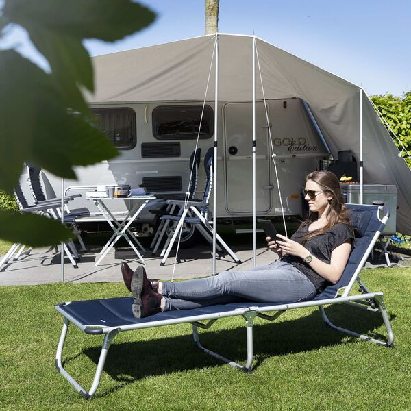 Campart Travel Ligbed Rome inklapbaar 200x67x35 cm blauw