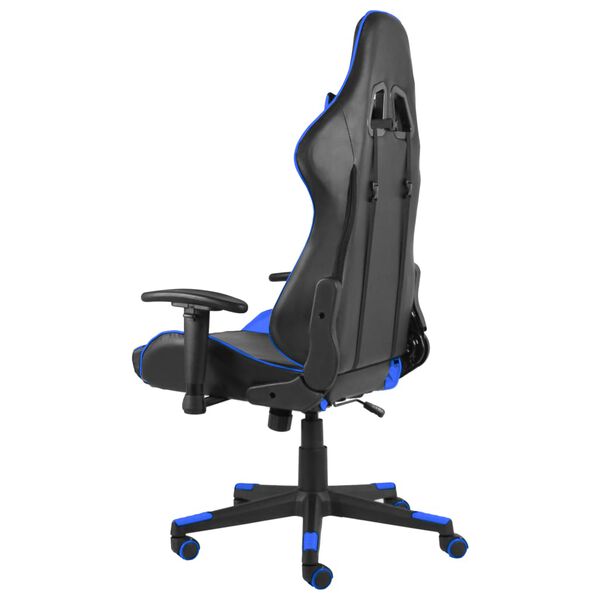 vidaXL Gamestoel draaibaar PVC blauw