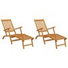 vidaXL Terrasstoelen 2 st met voetensteun massief acaciahout
