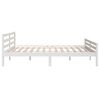 vidaXL Bedframe massief hout wit 200x200 cm