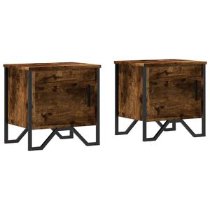 vidaXL Nachtkastjes 2 st 40x30x40 cm bewerkt hout gerookt eikenkleurig
