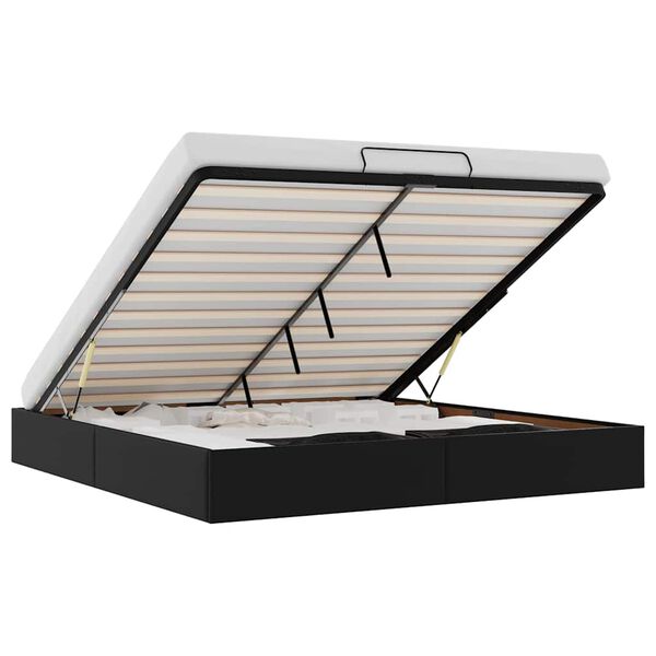 vidaXL Bedframe zonder matras 200x200 cm kunstleer zwart