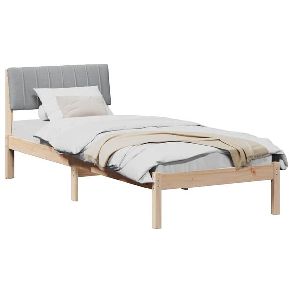 vidaXL Bedframe Bruin en lichtgrijs 80 x 200 cm Massief grenenhout