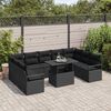 vidaXL Tuin Sofa Set met opslag 10 pcs Zwart Poly riet