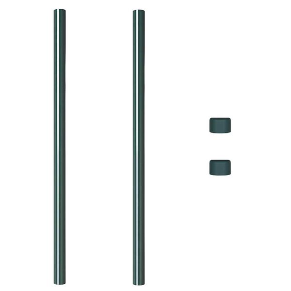 vidaXL Hekpalen 2 pcs Groen 110 cm Poedergecoat staal