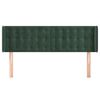 vidaXL Hoofdbord met randen 147x16x78/88 cm fluweel donkergroen
