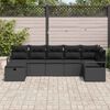 vidaXL Tuin Sofa Set met kussen met opslag 7 pcs Zwart Poly riet