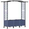 vidaXL Verhoogd Bed met Trellis en Dak Grijs 164 x 40 x 144 cm PP