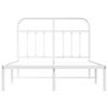 vidaXL Bedframe met hoofdbord metaal wit 120x200 cm