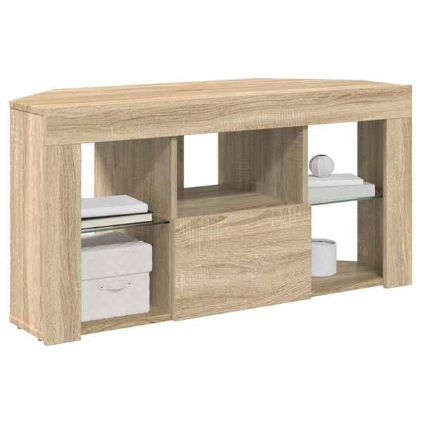 vidaXL Hoek LED TV Kast Sonoma Eiken 100 x 40 x 50 cm Bewerkt hout