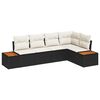 vidaXL Tuin Sofa Set 5 st 5-Aantal zitplaatsen Zwart en cr&egrave;me