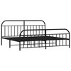 vidaXL Bedframe met hoofd- en voeteneinde metaal zwart 200x200 cm