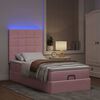 vidaXL Ottoman bed met matrassen en LED's 100x200cm fluweel roze
