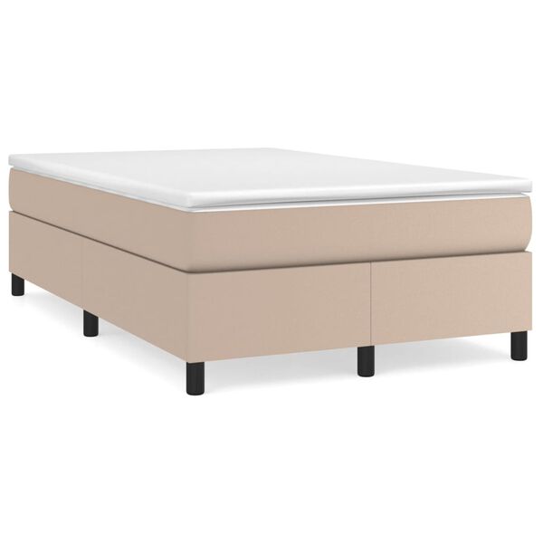 vidaXL Boxspring met matras kunstleer cappuccinokleurig 120x200 cm