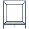vidaXL Hemelbedframe met 2 lades massief grenenhout grijs 160x200 cm