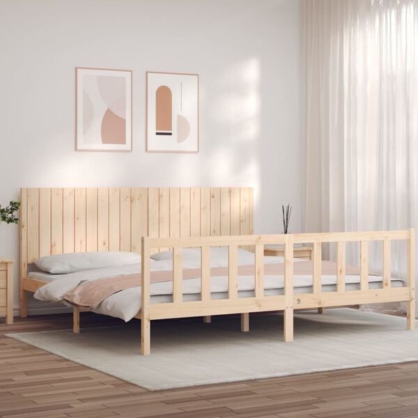 vidaXL Bedframe zonder matras massief grenenhout 200x200 cm