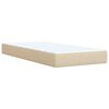 vidaXL Boxspring met matras stof cr&egrave;mekleurig 90x190 cm