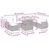 vidaXL 9-delige Loungeset met kussens poly rattan beige