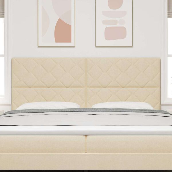 vidaXL Hoofdbord met hoofdeinde Cr&egrave;me 200 cm Nep Leer