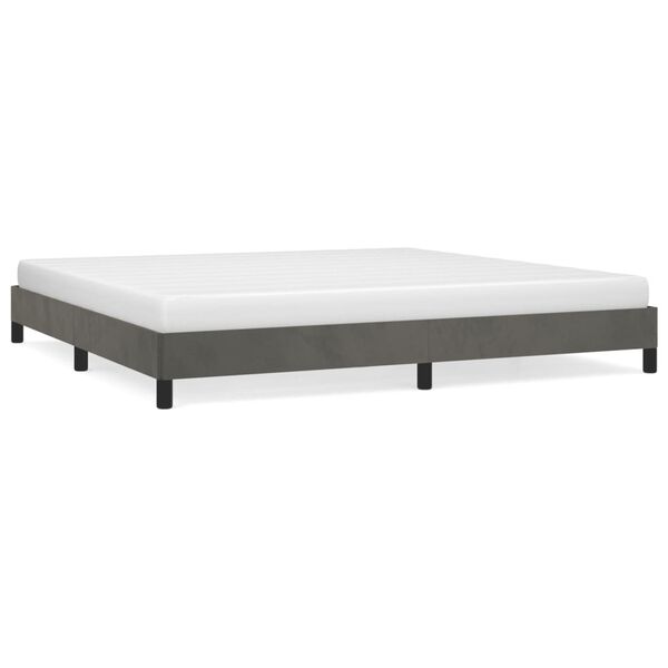 vidaXL Bedframe zonder matras 200x200 cm fluweel donkergrijs