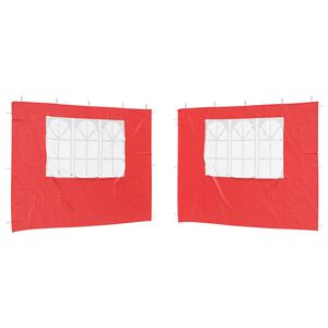 vidaXL Party Tent Zijwand 2 st 300 x 195 cm Rood PE en staal