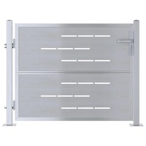 vidaXL Tuinpoort 85 x 70 cm Roestvrij staal zilver Vergrendelbaar