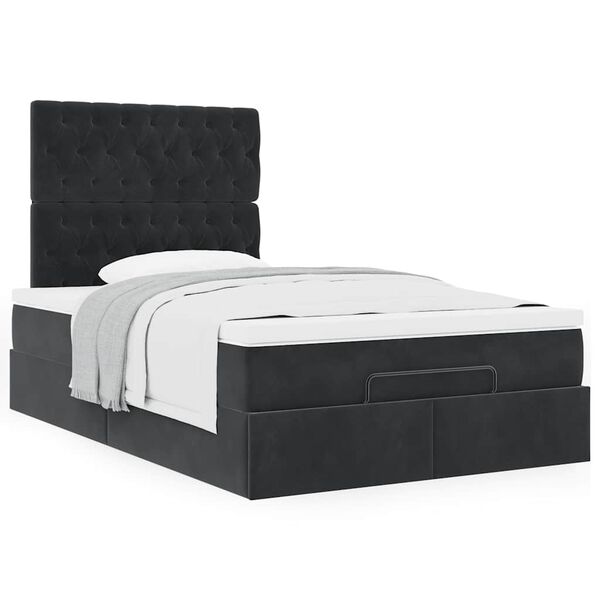 vidaXL Ottoman bed met matrassen 120x190cm fluweel zwart