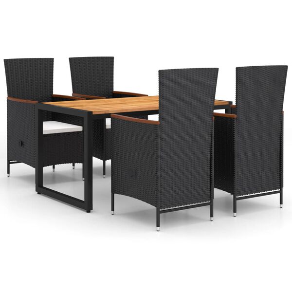vidaXL 5-delige Tuinset zwart