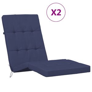 vidaXL Buiten Kussen 2 st Stof Marineblauw 180 x 55 x 7 cm