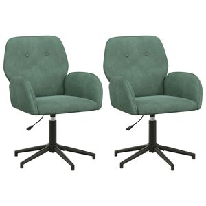 vidaXL Draaiende Bureaustoelen 2 st 54 x 55 x 90 cm Zeegroen fluweel